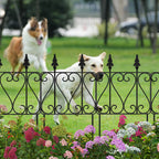15 Panels Decorative Garden Fence, Rustproof Outdoor Landscape Metal Border Edging Fencing Flower Animal Dogs Barrier Section Panel Decor