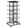 5-Tier Rolling Beverage Storage Rack with Lockable Wheels - Multi-Purpose Kitchen Pantry Organizer & Mobile Can Holder for Soda & Bottled Water