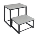 2 In1 Wooden Shoe Bench Heavy Duty Folding 2 Step Stool For Adults, Sturdy Metal Frame Beside Stepping Stool For High Beds, Step Stool Helper Foot Stool For Office, Home, Kitchen Bathroom Bedroom, RV