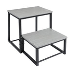 2 In1 Wooden Shoe Bench Heavy Duty Folding 2 Step Stool For Adults, Sturdy Metal Frame Beside Stepping Stool For High Beds, Step Stool Helper Foot Stool For Office, Home, Kitchen Bathroom Bedroom, RV