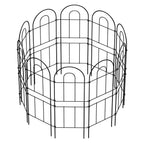 32" (H) x 10ft (L) Decorative Garden Fence - 10-Panel Rustproof Metal Wire Border & Animal Barrier for Dogs, No-Dig Landscape Fencing, Black