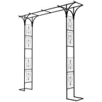 7FT Flat-Top Garden Arch Arbor - Modern Steel Trellis for Climbing Vines - Decorative Outdoor Gate for Backyard & Patio