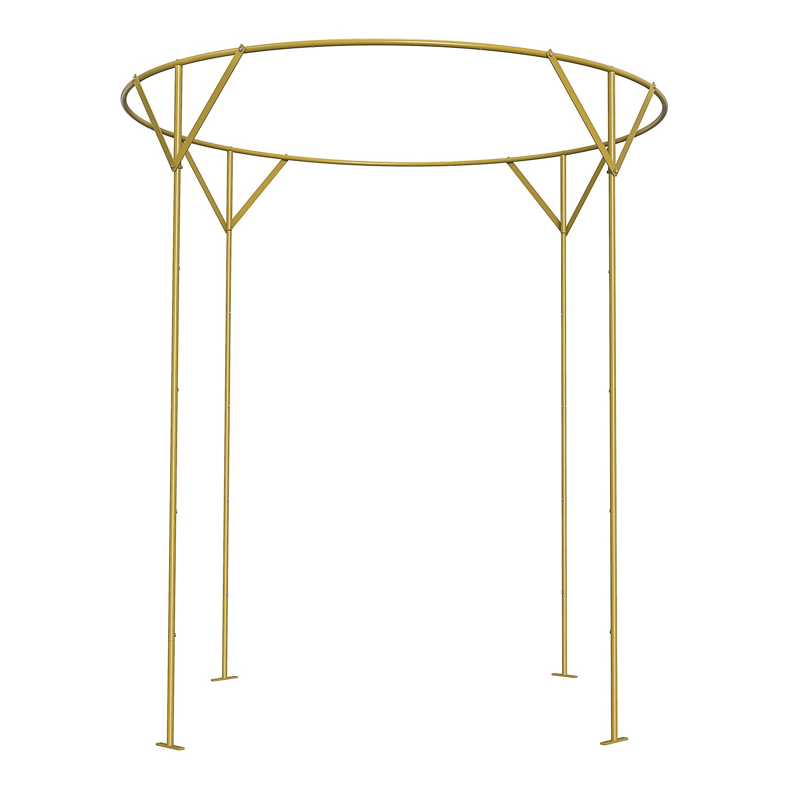 Elegant Round Wedding Arch Backdrop Stand (230cm H x 150cm W) - Luxury Champagne Gold Metal Ceremony Arch