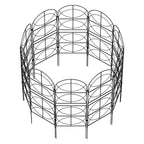 37.5"H Ornamental Garden Fence - 10-Pack Black Metal Wire Pet Barrier & Flower Bed Decorative Edging,