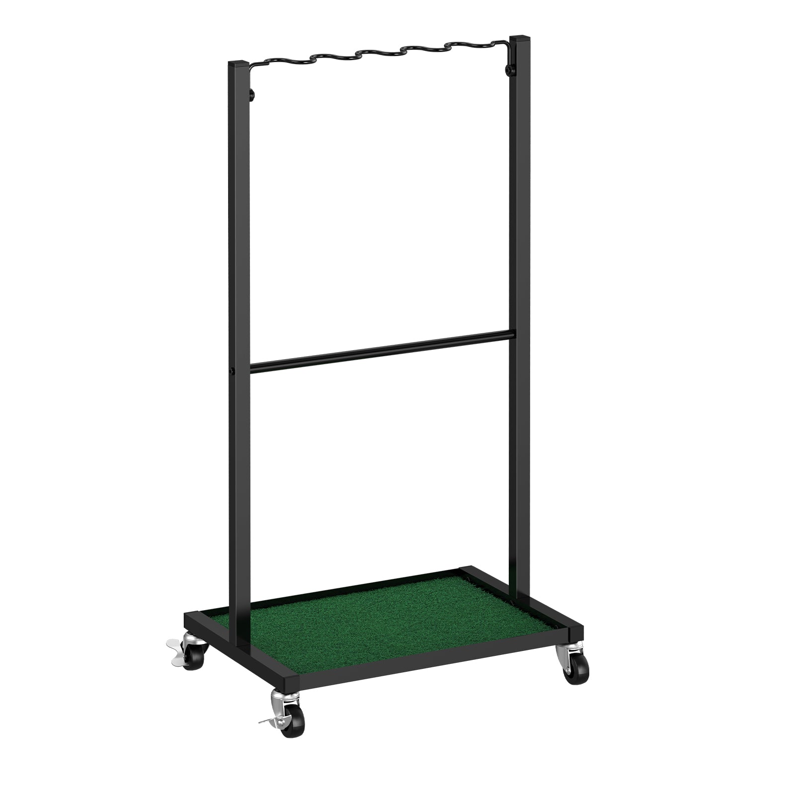 Professional Golf Club Display Stand - 10-Club Rolling Storage Rack for Garage & Indoor Use, Black,