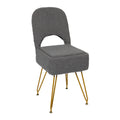 Modern Teddy Alpaca Fur Storage Vanity Stool, Hollow Cutout Back Makeup Chair with Detachable Zipper Storage Box, Anti-Slip Gold Metal Legs Padded Accent Chair for Dressing Room, Apartment Decor