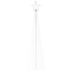 Outdoor Christmas Star Tree Light, 11-Foot Waterfall String Lights with Topper Star for Yard and Party Decorations, Warm White,