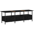 53" Industrial TV Stand for TVs up to 60" - Entertainment Center with 3 Fabric Storage Drawers, Black,