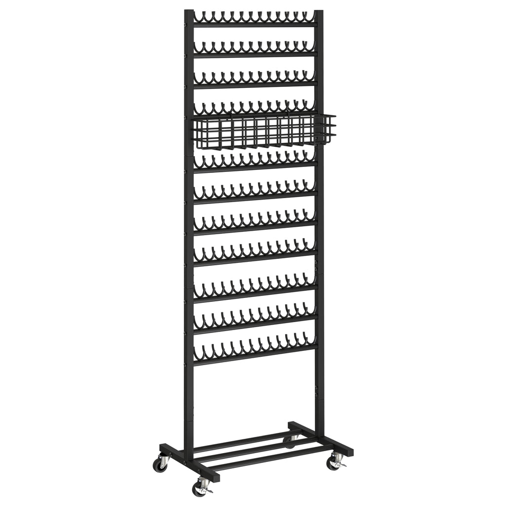 2-Sided Hair Braiding Rack with Wheels & 286 Pegs