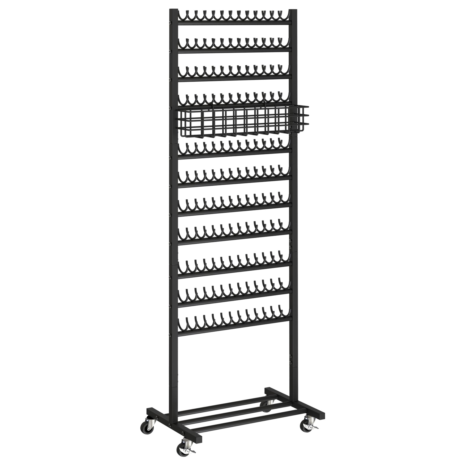 2-Sided Hair Braiding Rack with Wheels & 286 Pegs