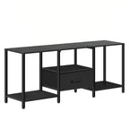 46inch TV Stand with Fabric Drawer, 3-Tier Media Console with Adjustable Feet for 55inch TV