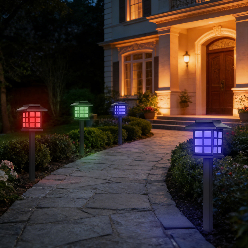 8 PCS Solar outdoor lamp, Halloween decoration lamp, LED landscape lighting outdoor solar path lamp, solar garden lamp, outdoor waterproof solar path lamp, suitable for gardens, patios and driveways