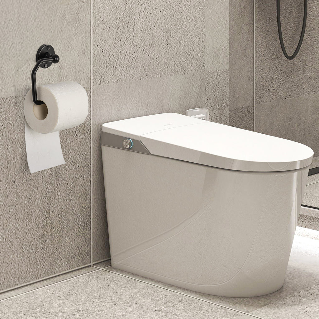 Matte Black Bathroom Hardware Set (3-Piece) - Towel Rings & Toilet Paper Holder Kit