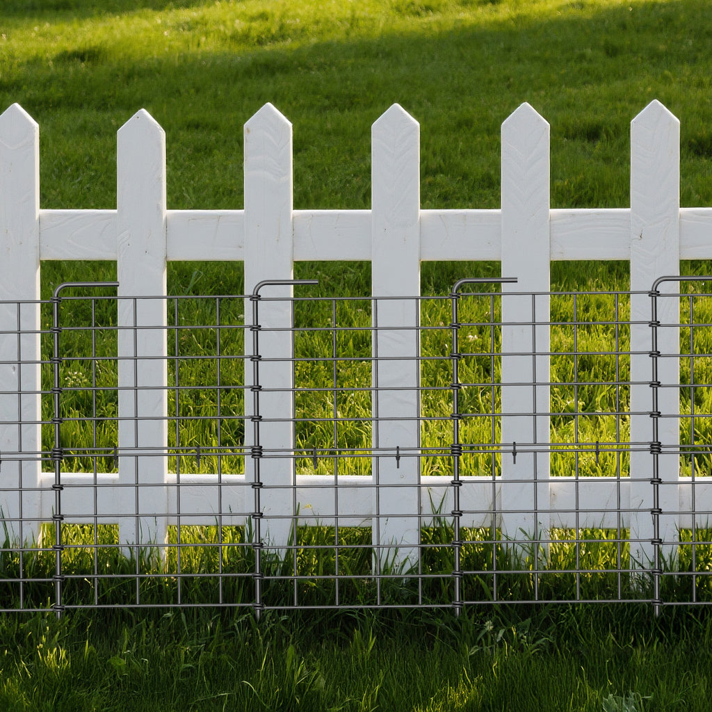 32-Pack Decorative Garden Fence 24in High - 22ft Total Length Rustproof Metal Landscape Border