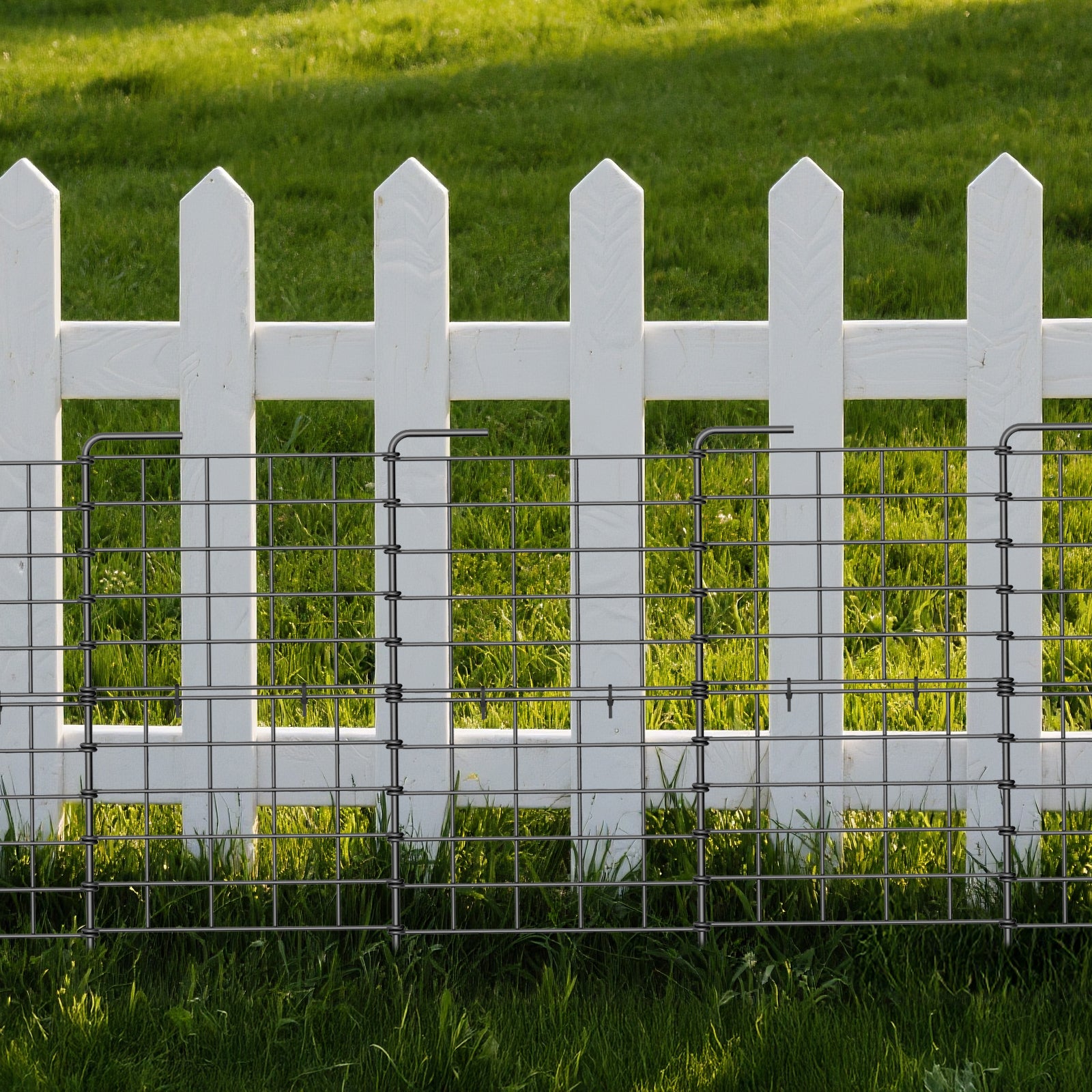 32-Pack Decorative Garden Fence 24in High - 22ft Total Length Rustproof Metal Landscape Border