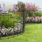 10 Pack Decorative Garden Fence, 37.5in H x 10ft L Rustproof Metal Wire Fencing, Outdoor Animal Barrier for Dogs & Flower Bed Edging, Black Arched Landscape Border