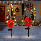 Solar Nativity Scene Silhouette Stake - Metal Nativity Set with LED Lights for Christmas Yard Decor