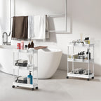 3-Tier Slim Rolling Storage Cart, 2-Pack - Mobile Shelving Unit Organizer for Kitchen & Bathroom