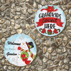 Snowman Stepping Stones Outdoor Set of 2 - 10inch Memorial Garden Pavers for Walkway, Yard & Patio