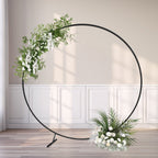6. 6ft Round Balloon Arch Stand Frame Circle for Wedding Background Decor Black