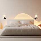 Modern Swing-Arm Wall Sconce Set | Plug-In Reading Lights with Premium Linen Shades (Set of 2)