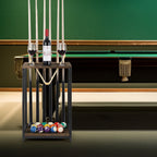 Wood Pool Cue Rack - Floor Stand Billiard Stick Holder for 6 Cues