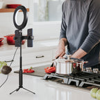 10inch Selfie Ring Light with Tripod Stand & Dual Phone Holders for Live Streaming, Makeup, and YouTube Video Recording
