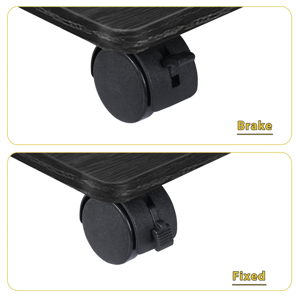 Set of 2 Computer Tower Stand with Lockable Wheels, Under Desk PC Holder Stand, CPU Cart for Home Office,