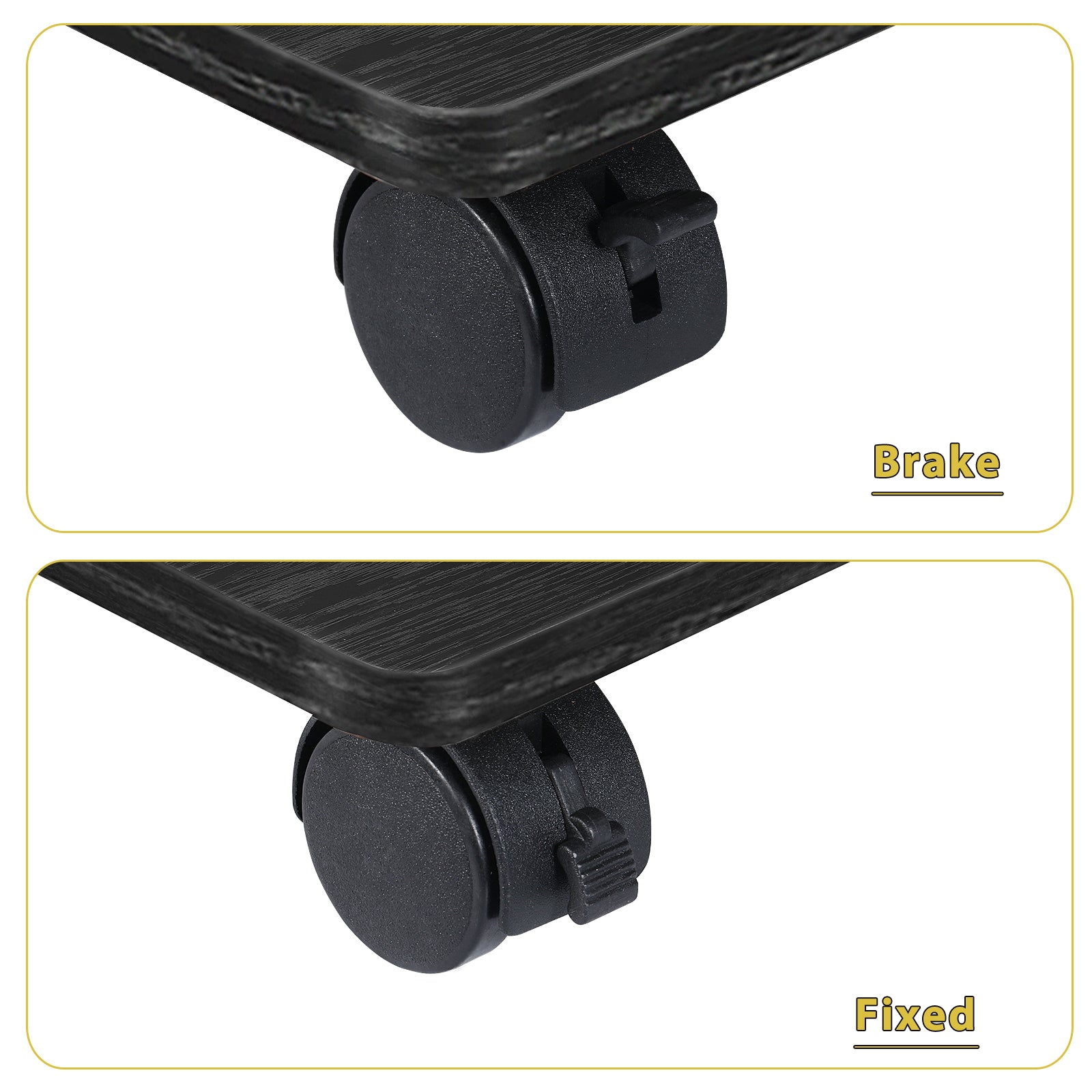 Set of 2 Computer Tower Stand with Lockable Wheels, Under Desk PC Holder Stand, CPU Cart for Home Office,