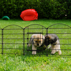 Decorative Garden Fence with Gate - Rustproof Metal Panel Set - No-Dig Animal Barrier for Dogs & Rabbits,