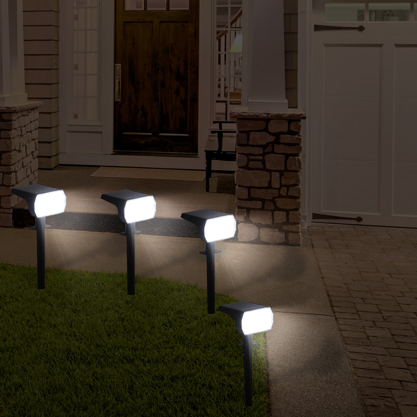 4-Pack Solar Landscape Spotlights - 56 LED Outdoor Lights with 3 Modes for Garden & Path