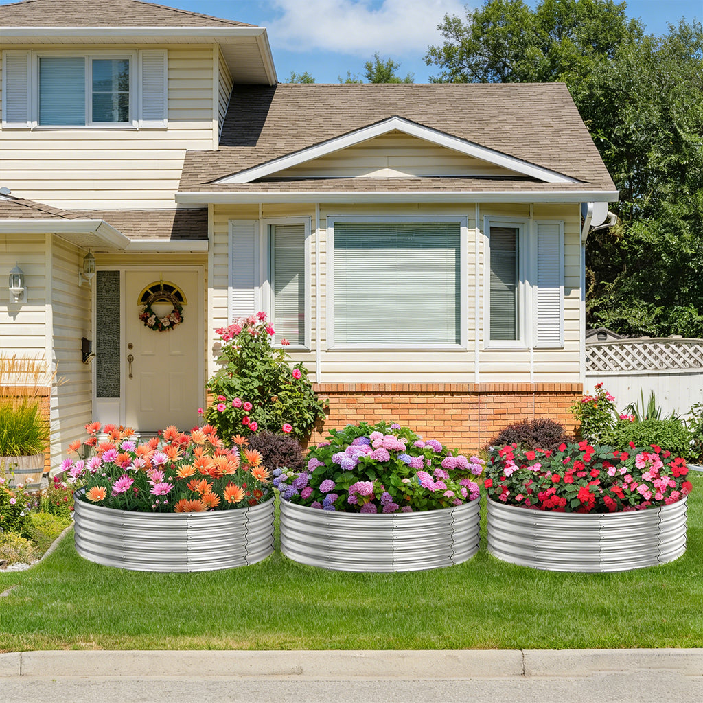 Round Galvanized Raised Garden Bed Kit (2x2x1ft)