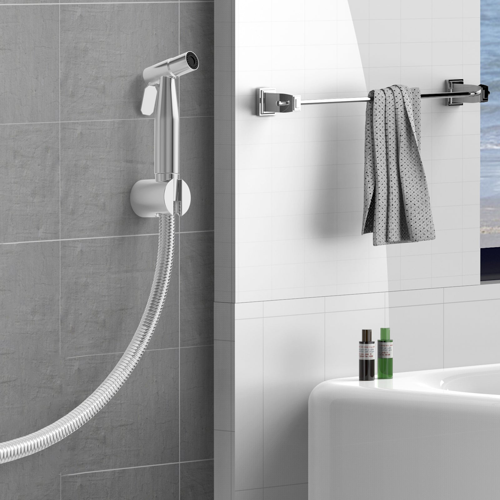 Handheld Bidet Sprayer Kit for Toilet - Stainless Steel Bathroom Diaper Sprayer - Easy DIY Installation Personal Hygiene Shower System