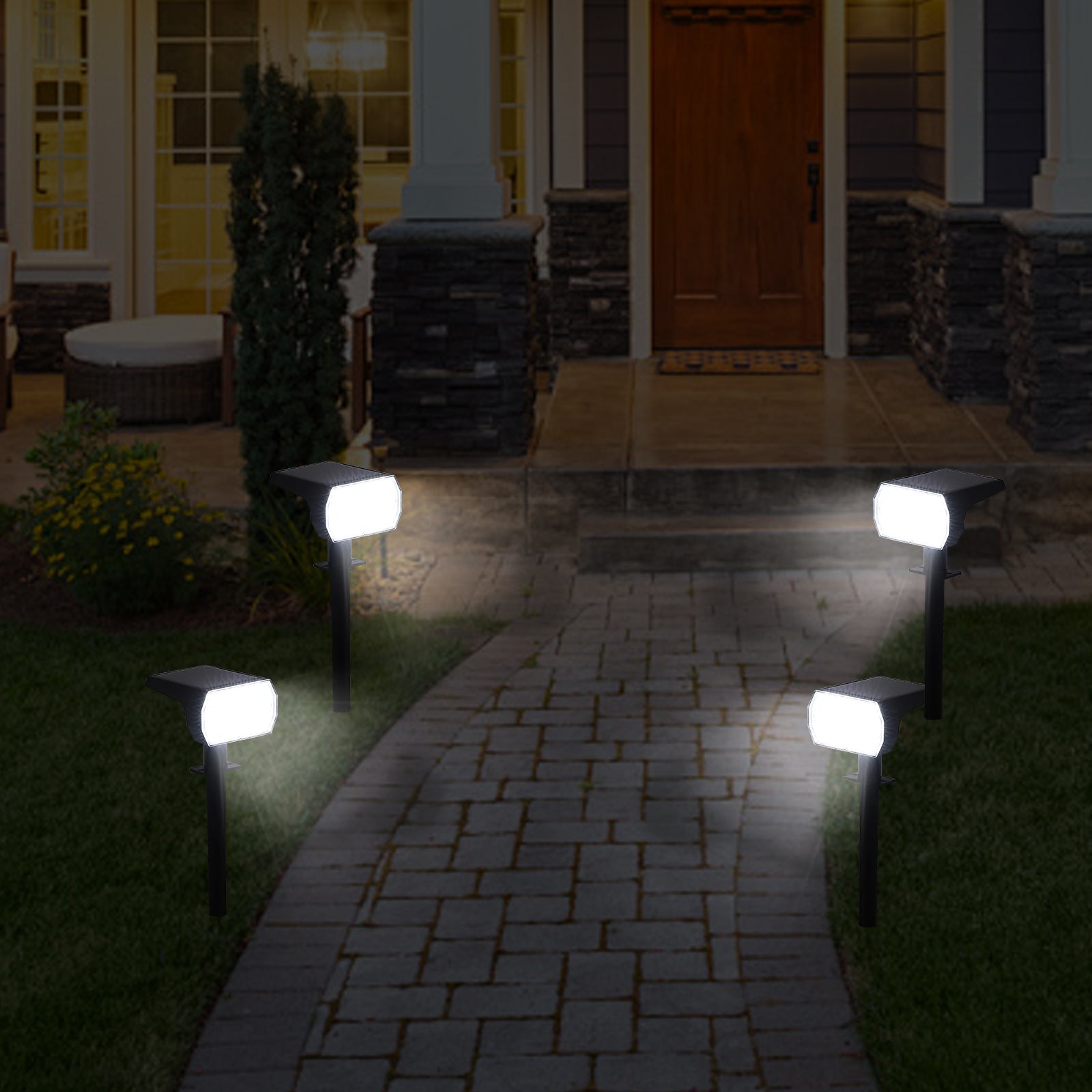 4-Pack Solar Landscape Spotlights - 56 LED Outdoor Lights with 3 Modes for Garden & Path