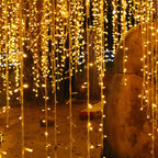 37FT LED Icicle Curtain Lights 288 LEDs 8 Modes IP44 Waterproof Outdoor Hanging String Lights for Xmas Wedding Yard Party Decor