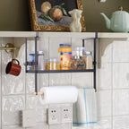 Magnetic Spice Rack for Fridge - with Paper Towel Holder & Hooks