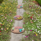 2-Pack 3D Hummingbird and Butterfly Stepping Stones, 10-Inch Decorative Concrete Garden Stones for Outdoor Yard & Path