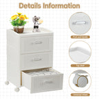 Modern Style Three Layer Transparent/opaque Bedside Table, with Drawers To Store Documents, Simple and Practical, Multi-functional Design, Suitable for Bedroom, Office, Living Room