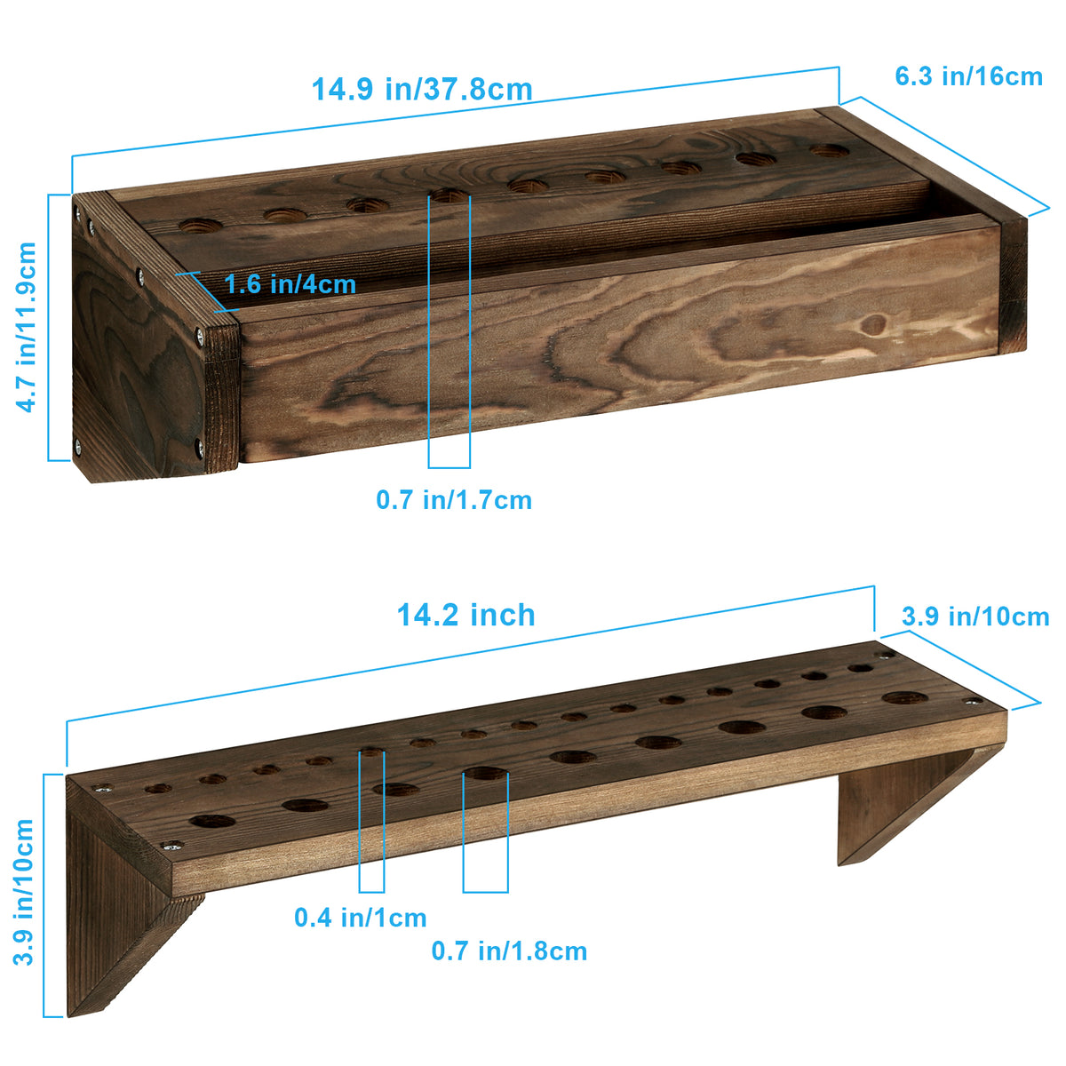 Screwdriver Organizer Wall Mount 2 Pack Wood Pliers Organizer Hammer Rack Tool Holders Organizers for Screwdriver Storage Holder for Garage Workshop, Brown