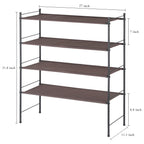 Freestanding 4-Tier Shoe Rack-Expandable Fabric Storage Organizer for Home, Dorm & Closet