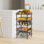 5-Tier Freestanding Water Bottle Storage Rack, Adjustable Metal Beverage Can Organizer for Pantry & Kitchen