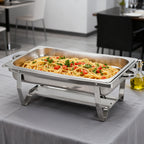 Buffet Set Collapsible Insulated Serving Tray Set, Stainless Steel Chafing Dish Food Warmer for Banquets & Home Parties