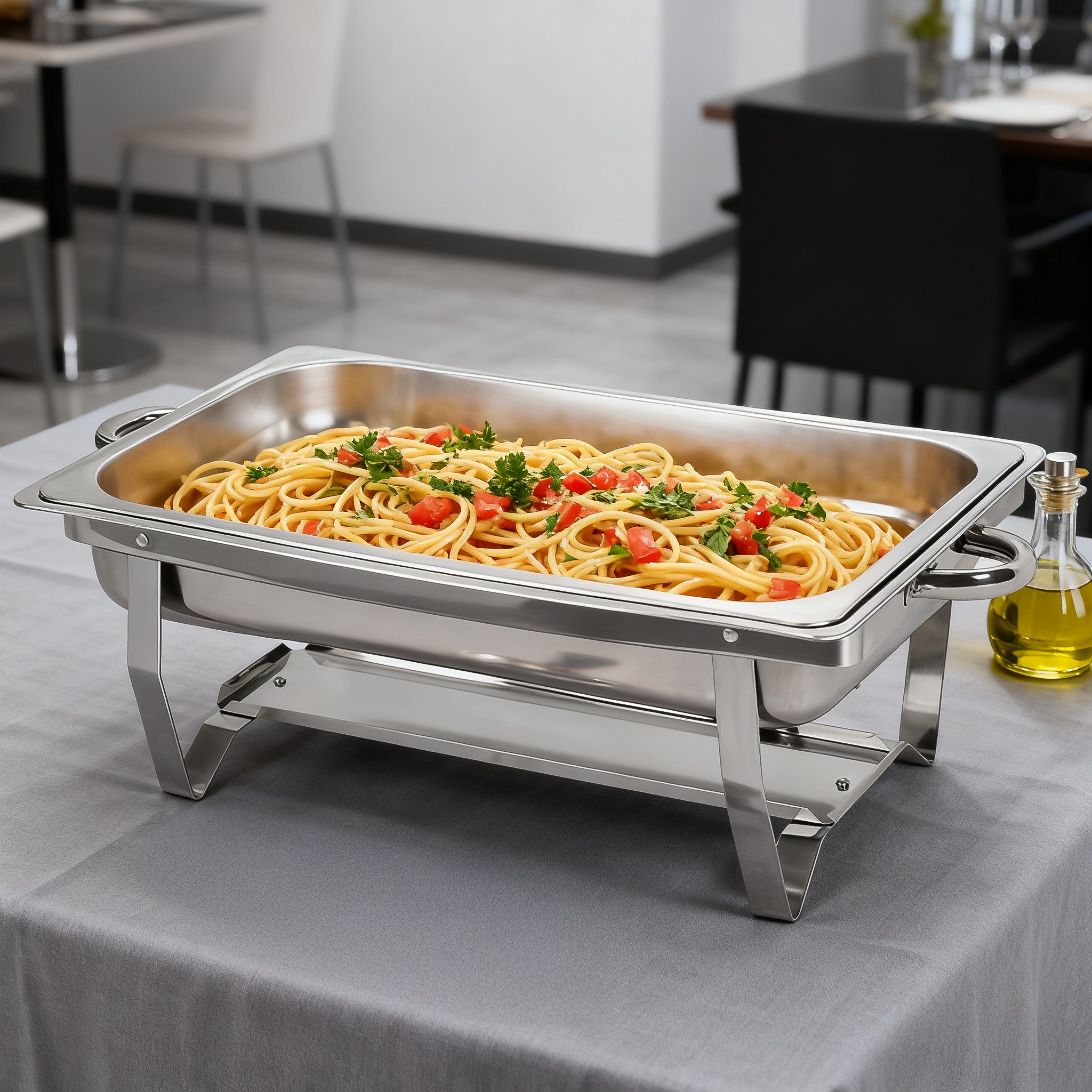 Buffet Set Collapsible Insulated Serving Tray Set, Stainless Steel Chafing Dish Food Warmer for Banquets & Home Parties