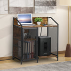 File Cabinet with Charging Station - 3-Tier Printer Stand & Paper Shredder Holder for Office