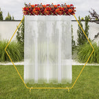 Hexagon Gold Wedding Arch Stand (7.2ft), Large Metal Backdrop Stand for Party & Garden Decoration