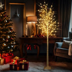 6FT Lighted Birch Tree with 96 LED Warm White Lights - Artificial Twig Tree for Holiday & Home Decor