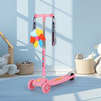 3 Wheels Kids Scooter, Adjustable Height Lean-to-Steer Kick Scooter with LED Light-Up Wheels, Windmill & Streamers, Gifts for Toddlers Boys Girls 3-5 Years Old, Pink