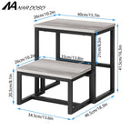 3-Step Heavy Duty Stool for Adults - 500lb Capacity Wood & Metal Foot Stool for Kitchen