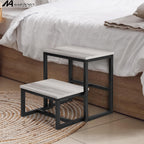 3-Step Heavy Duty Stool for Adults - 500lb Capacity Wood & Metal Foot Stool for Kitchen