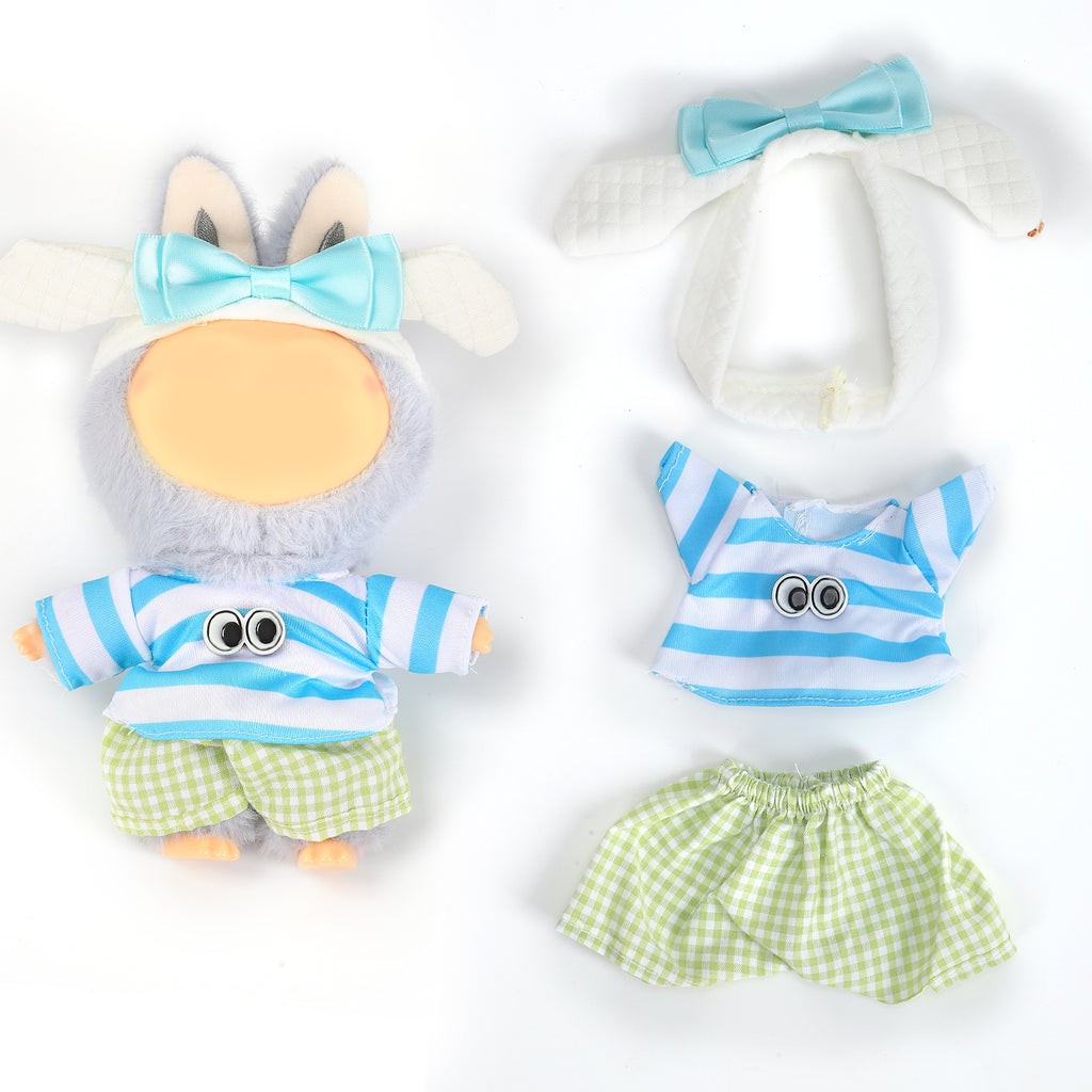 Doll Clothes Outfit Set for 6.69 Inch Mini Plush Doll, Handmade Fashion Doll Dress Up Costume, showcasing a variety of doll accessories styles (Doll Not Included)
